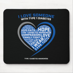 T1D Men Women Youth Kids Diabetic Type 1 Diabetes  Mouse Mat