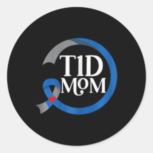 T1D Mum Best Diabetes Type 1 Awareness Gifts  Classic Round Sticker