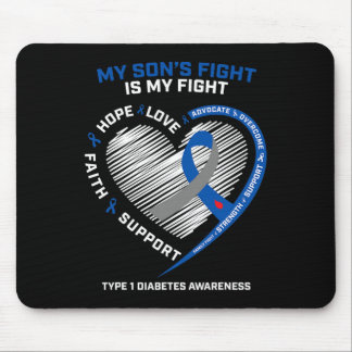 T1D Mum Dad My Son's Fight Type 1 Diabetes Awarene Mouse Mat
