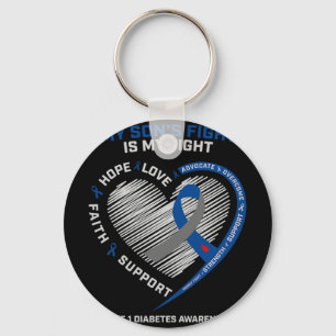 T1d Mum Dad My Sons Fight Type 1 Diabetes Awarenes Key Ring