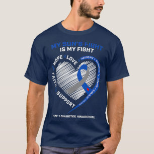T1D Mum Dad Parents My Sons Fight Type 1 T-Shirt