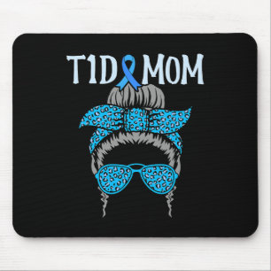 T1D Mum Diabetes Awareness Diabetic Blue Ribbon Gr Mouse Mat