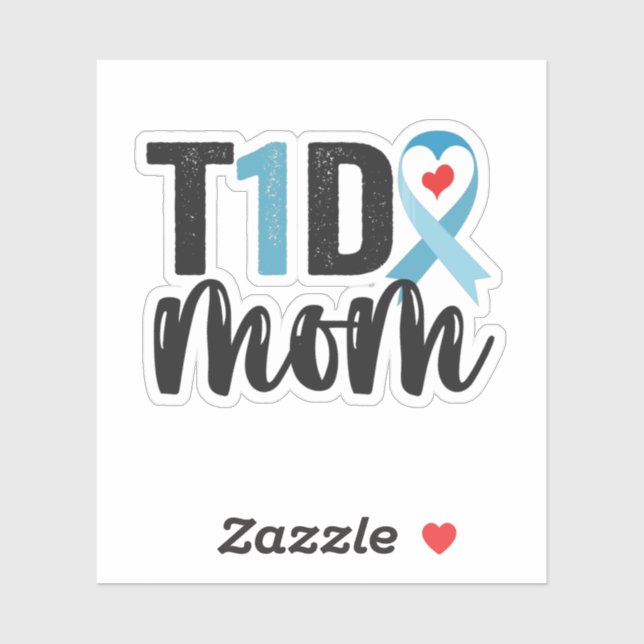 T1D Mum Diabetes Awareness Ribbon Family Gift (Sheet)