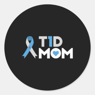 T1d Mum Diabetes Awareness Type 1 Insulin Mother Classic Round Sticker