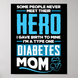 T1d Mum Diabetic Type 1 Diabetes Awareness Poster