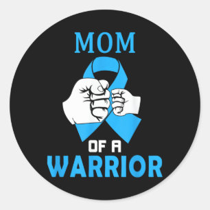 T1d Mum - Mum Of A Warrior For Diabetes Awareness Classic Round Sticker