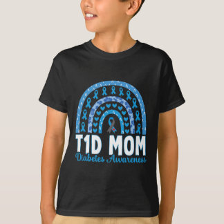 T1D Mum Rainbow Diabetes Awareness November Type 1 T-Shirt