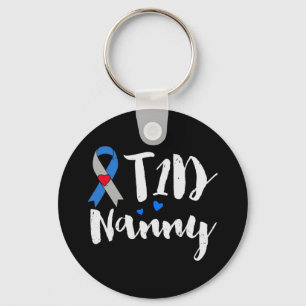 T1D Nanny  Type 1 Diabetes Awareness Gifts  Key Ring