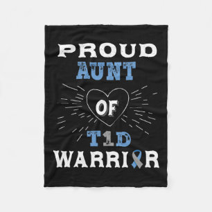 T1d Proud Aunt Diabetes Awareness Type 1 Insulin P Fleece Blanket