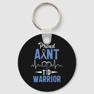 T1D Proud Aunt Diabetes Awareness Type 1 Insulin P Key Ring