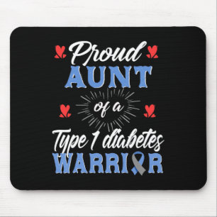T1D Proud Aunt Diabetes Awareness Type 1 Insulin P Mouse Mat