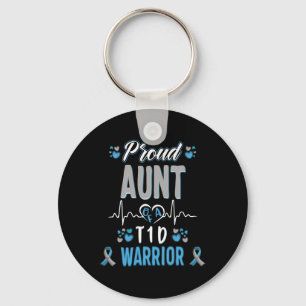 T1D proud Aunt Diabetes awareness Type 1 Pancreas Key Ring