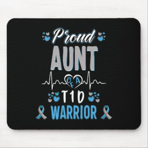T1d Proud Aunt Diabetes Awareness Type 1 Pancreas Mouse Mat
