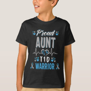 T1D proud Aunt Diabetes awareness Type 1 Pancreas T-Shirt