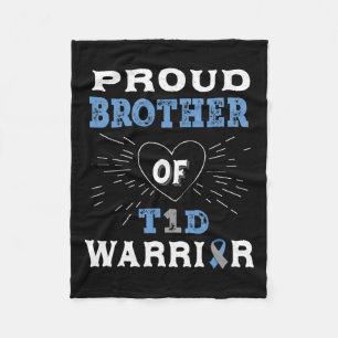 T1d Proud Brother Diabetes Awareness Type 1 Insuli Fleece Blanket