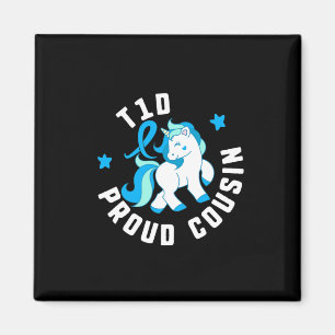 T1d Proud Cousin Diabetes T1 Awareness Cute Unicor Magnet