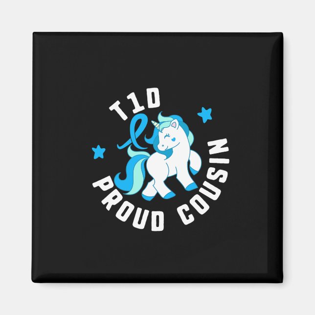 T1d Proud Cousin Diabetes T1 Awareness Cute Unicor Magnet (Front)