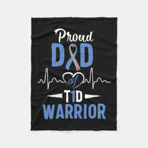 T1d Proud Dad Diabetes Awareness Type 1 Insulin Pa Fleece Blanket