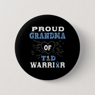 T1d Proud Grandma Diabetes Awareness Type 1 Insuli 6 Cm Round Badge