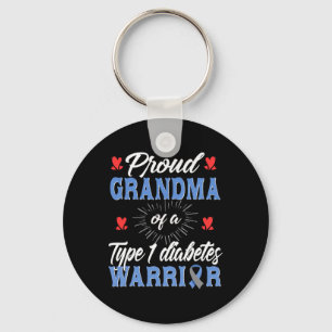T1D Proud Grandma Diabetes Awareness Type 1 Insuli Key Ring
