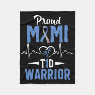 T1d Proud Mimi Diabetes Awareness Type 1 Insulin P Fleece Blanket