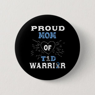 T1D Proud Mum Diabetes Awareness Type 1 Insulin Pa 6 Cm Round Badge