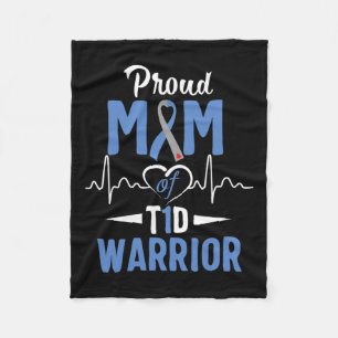 T1d Proud Mum Diabetes Awareness Type 1 Insulin Pa Fleece Blanket