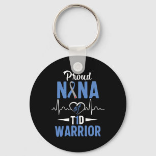 T1D Proud Nana Diabetes Awareness Type 1 Insulin P Key Ring