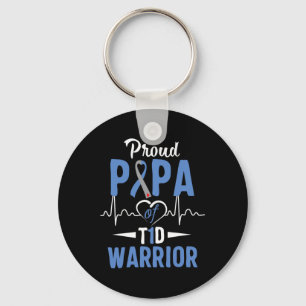T1D Proud Papa Diabetes Awareness Type 1 Insulin P Key Ring