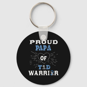 T1D Proud Papa Diabetes Awareness Type 1 Insulin P Key Ring