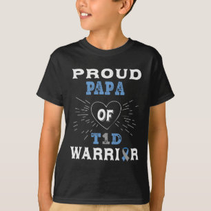T1d Proud Papa Diabetes Awareness Type 1 Insulin P T-Shirt