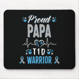 T1D proud Papa Diabetes awareness Type 1 Pancreas Mouse Mat