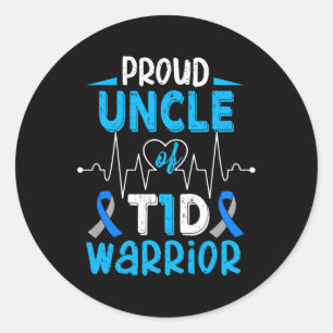 T1d Proud Uncle Diabetes Awareness Type 1 Insulin Classic Round Sticker