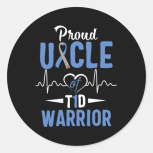 T1d Proud Uncle Diabetes Awareness Type 1 Insulin Classic Round Sticker