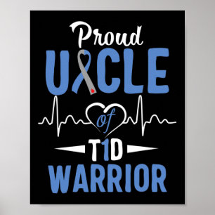 T1D Proud Uncle Diabetes Awareness Type 1 Insulin Poster