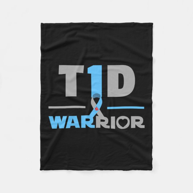 T1d Quote Fun Type 1 Diabetes  Fleece Blanket (Front)
