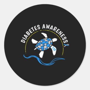 T1d Sea Turtle Type 1 Diabetes Awareness  Classic Round Sticker