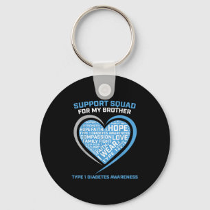 T1d Shirt Type 1 Diabetes Shirt Brother Support Sq Key Ring