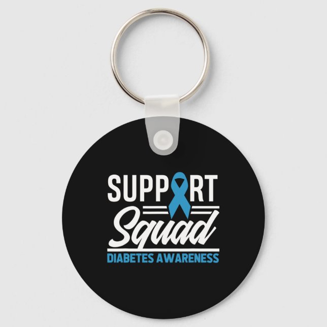 T1D T2D Warrior Support Squad Diabetes Awareness  Key Ring (Front)