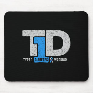 T1D Type 1 Diabetes Warrior Awareness Diabetic Rib Mouse Mat
