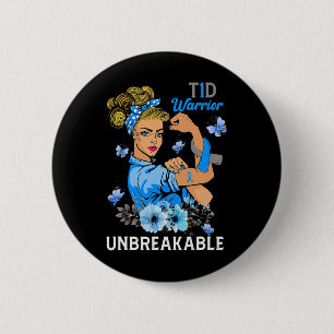 T1D Type 1 Diabetes Warrior Awareness Unbreakable 6 Cm Round Badge