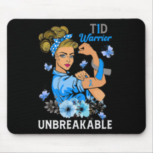T1d Type 1 Diabetes Warrior Awareness Unbreakable Mouse Mat