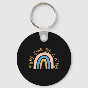 T1d Type One Of A Kind Diabetes Rainbow Awareness  Key Ring