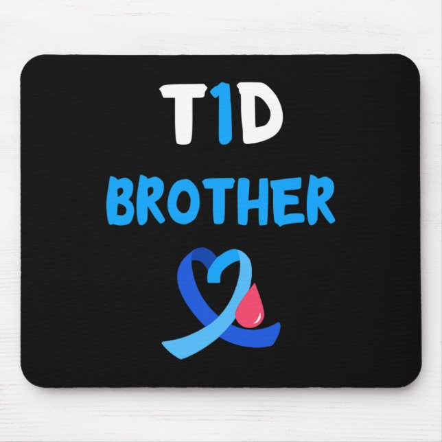 T1D Warrior Brother Diabetes Awareness Squad Suppo Mouse Mat (Front)