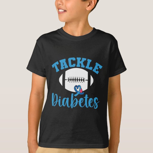 T1D Warrior Diabetes Awareness Tackle Diabetes 2 T-Shirt (Front)