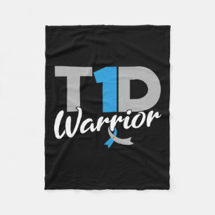 T1d Warrior Diabetes Awareness Type 1 Diabetic Fleece Blanket