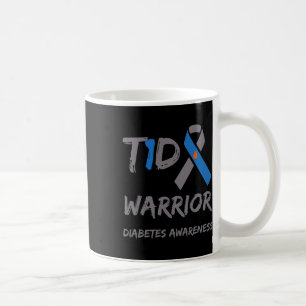 T1d Warrior Type 1 Diabetes Awareness Blue Ribbon Coffee Mug