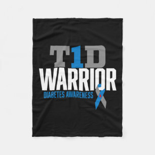 T1d Warrior Type 1 Diabetes Awareness Diabetic T1d Fleece Blanket