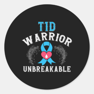 T1D Warrior Unbreakable Diabetes Awareness Month B Classic Round Sticker