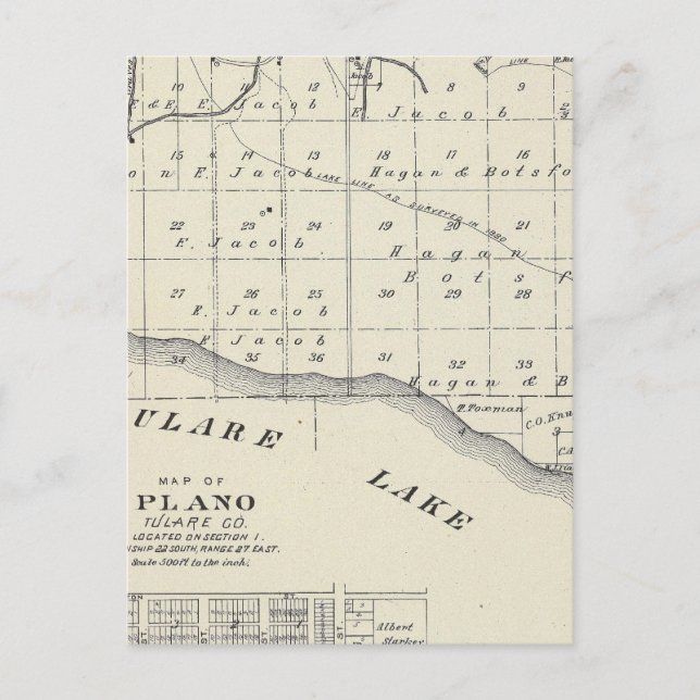 T2021S R2021E Tulare County Section Map Postcard (Front)